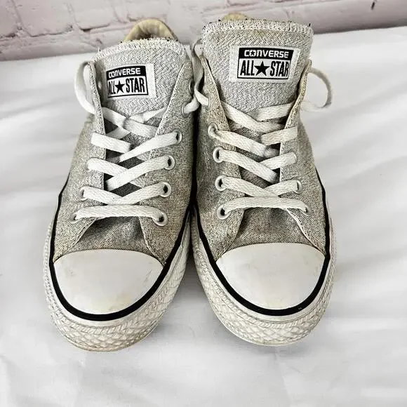 Converse All Star Women’s Sneakers Size 8.5 Light Gray Casual - Picture 1 of 6